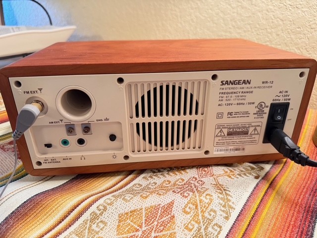 Sangean WR-12 AM/FM/Aux-In Stereo Analog Wooden Cabinet Radio (Walnut)