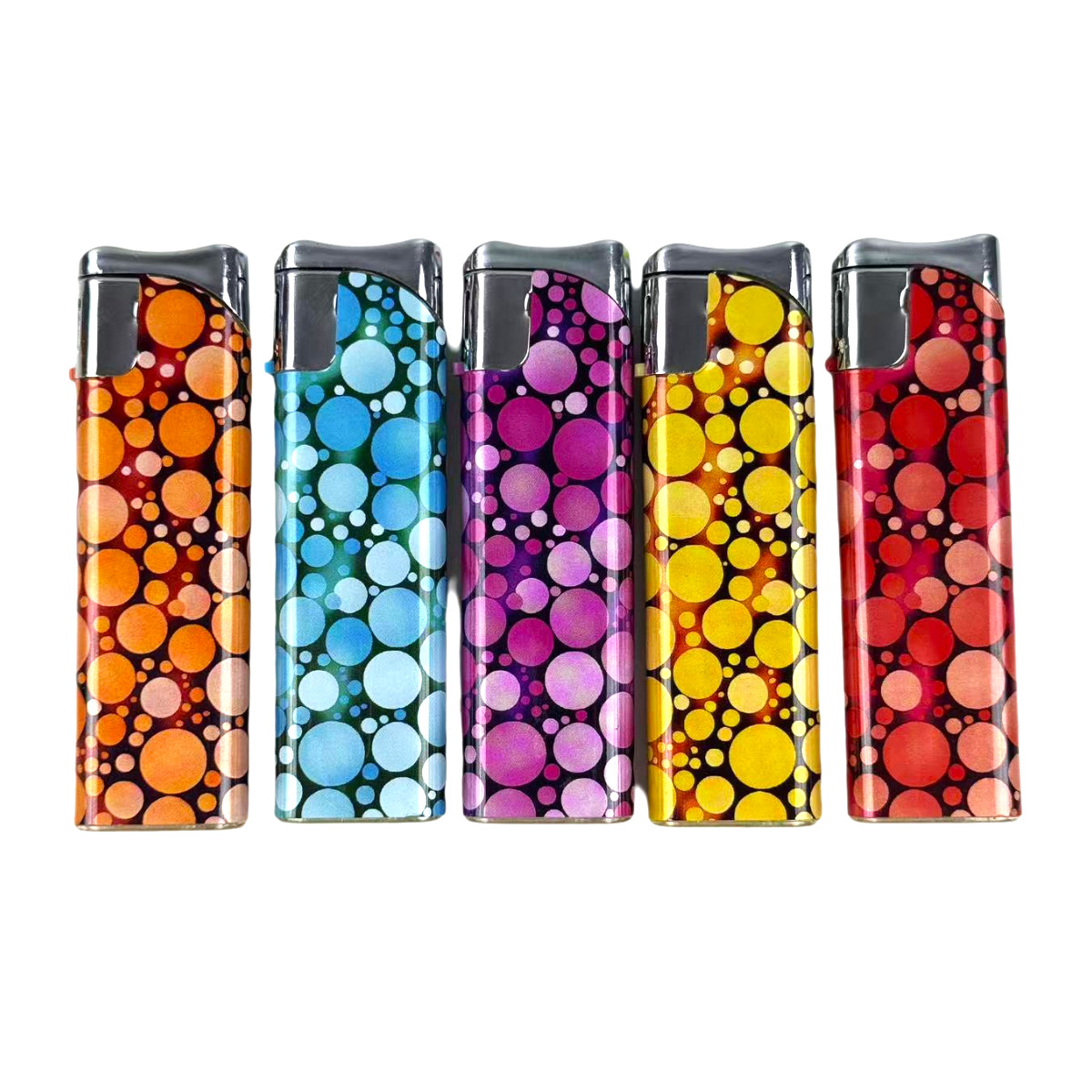 5 PACK Refillable Classic Cigarette W/Dot Bubble Slide Lighters for candle