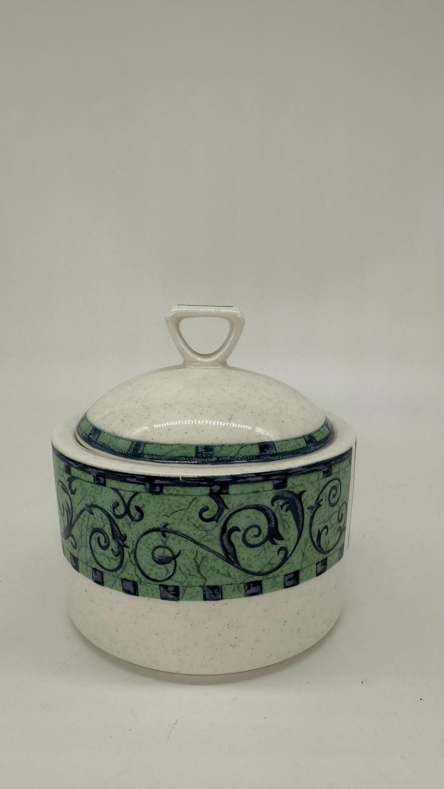 Mikasa Venetian Crest Sugar Bowl with Lid – DX018 Ultra Ceram, Malaysia