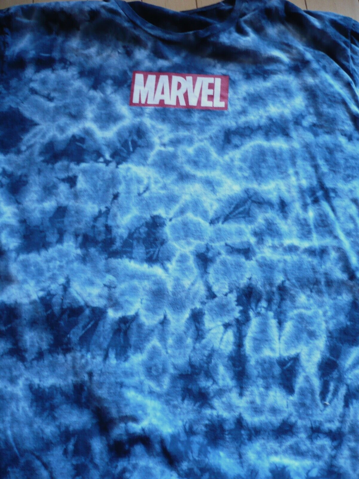 MARVEL, TIE DYE Blue White Tie-Die, T-Shirt Adult XL X-Large Short Sleeve