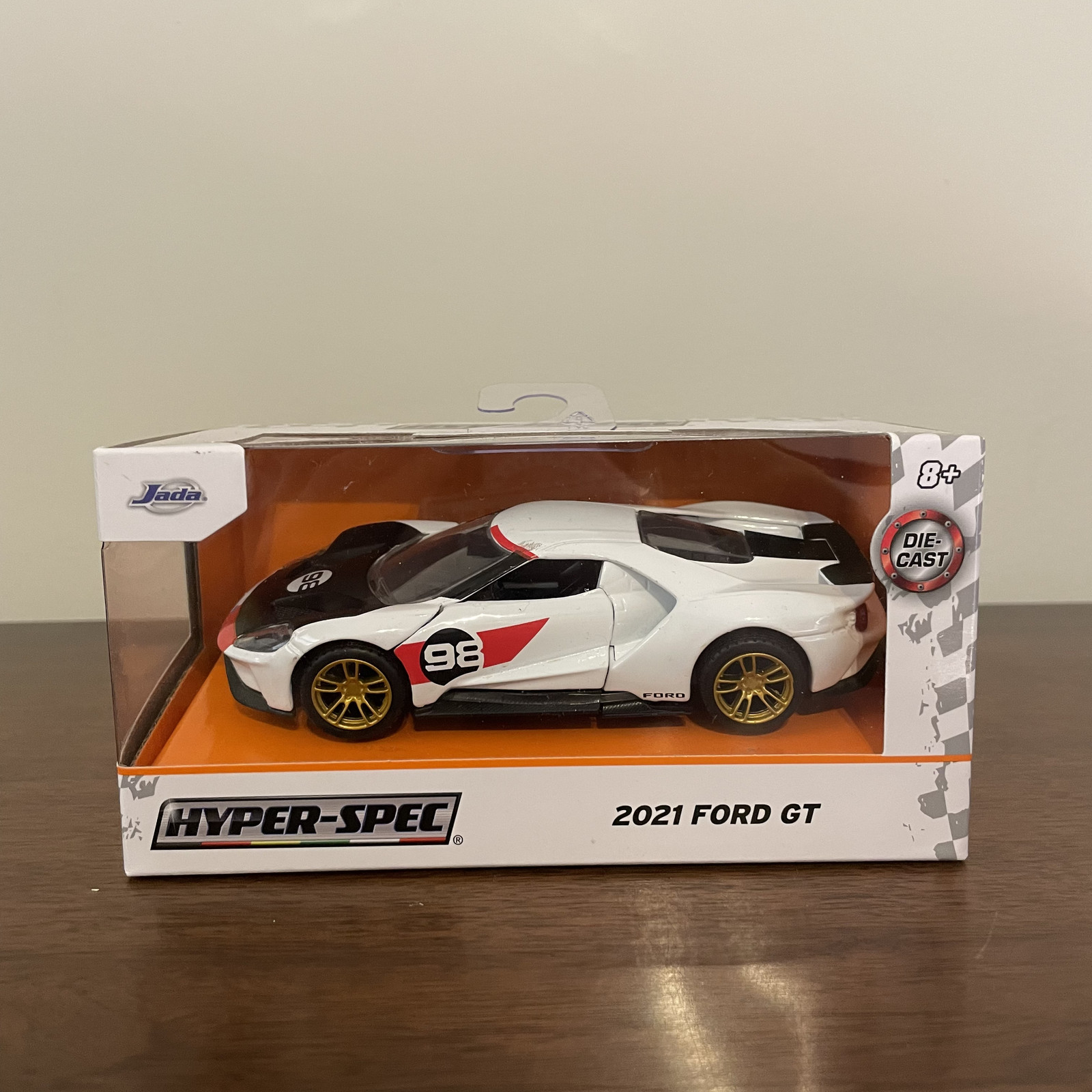 1:43 2021 Ford GT Jada Hyper-Spec White Diecast New In Box #24080