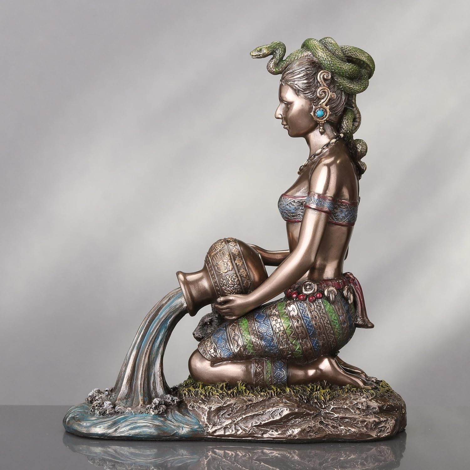 Mayan Jaguar Goddess of Midwifery – 6.25″ Cold Cast Resin Bronze Statue