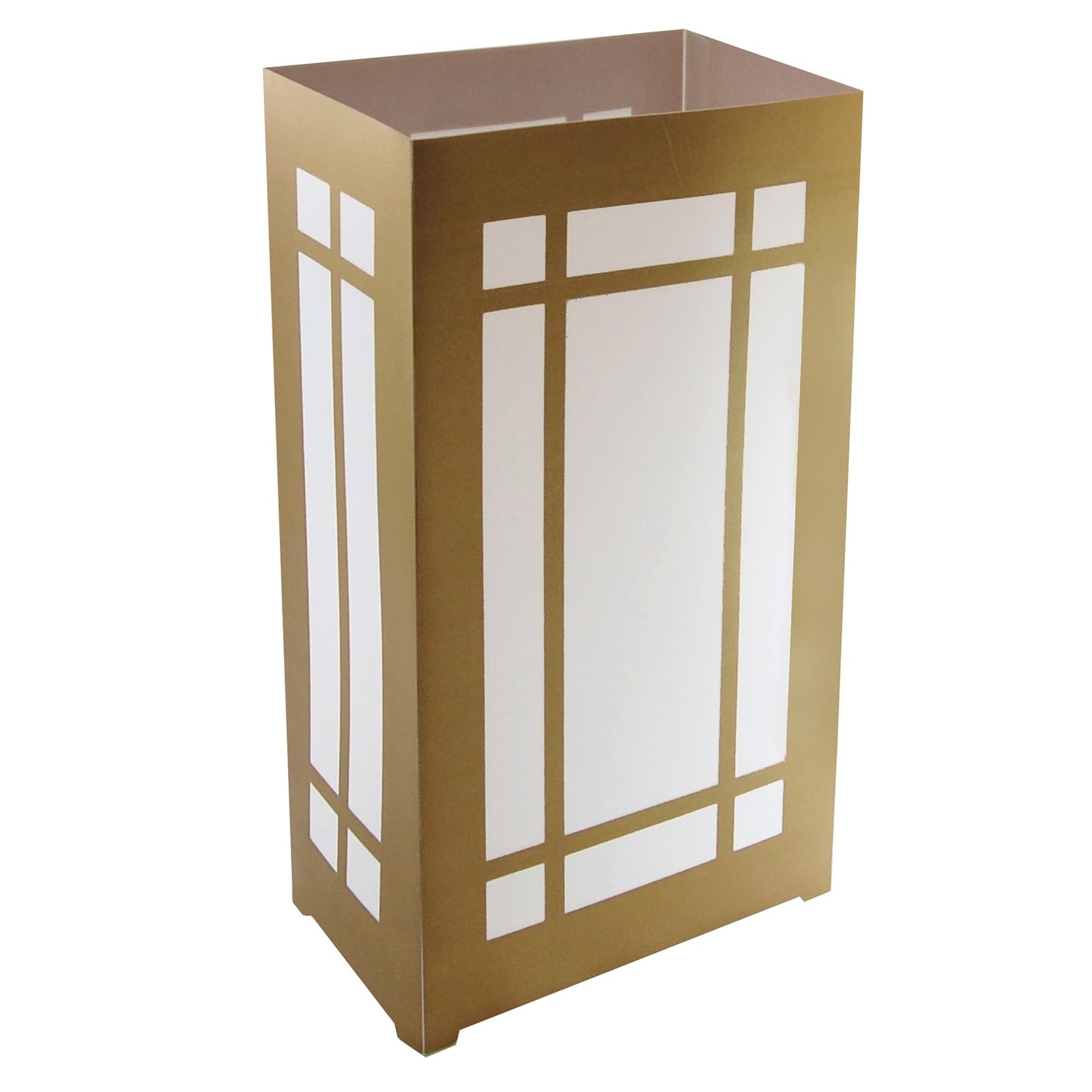Lumabase Plastic Luminaria Lanterns Gold Window 10 LumaBase Holiday Decor
