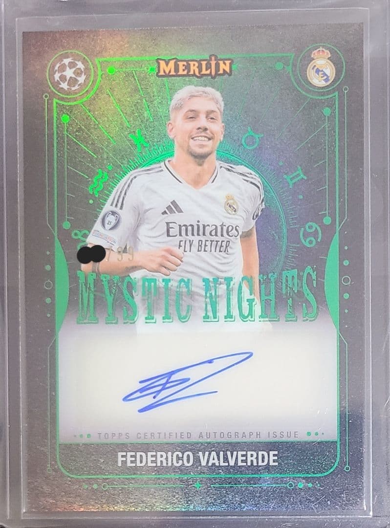 Federico Valverde Auto Card Topps Merlin Chrome 2024-25 Soccer Spain Used