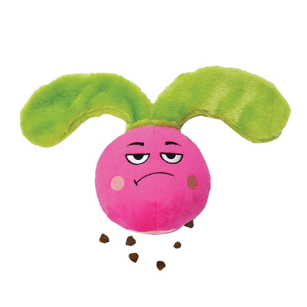 HugSmart Pet Feisty Veggie Radish Dog Toy, 6.3-Inch, Plush, Multicolor