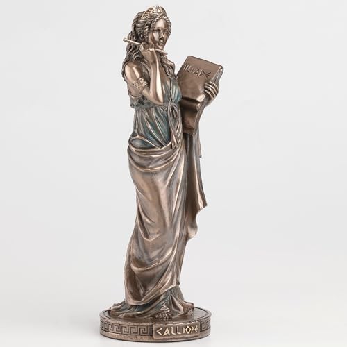 Veronese Design 9″ Calliope Greek Muse of Epics Statue, Cold Cast Bronze Finish