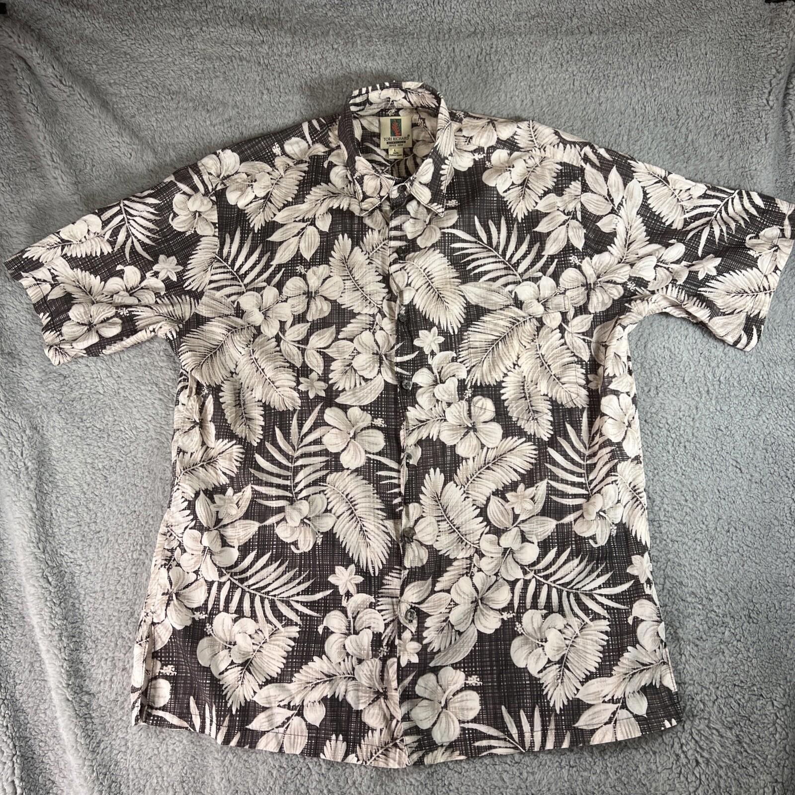 Tori Richard Men Large Hibiscus Heliconia Arecca 100% Cotton