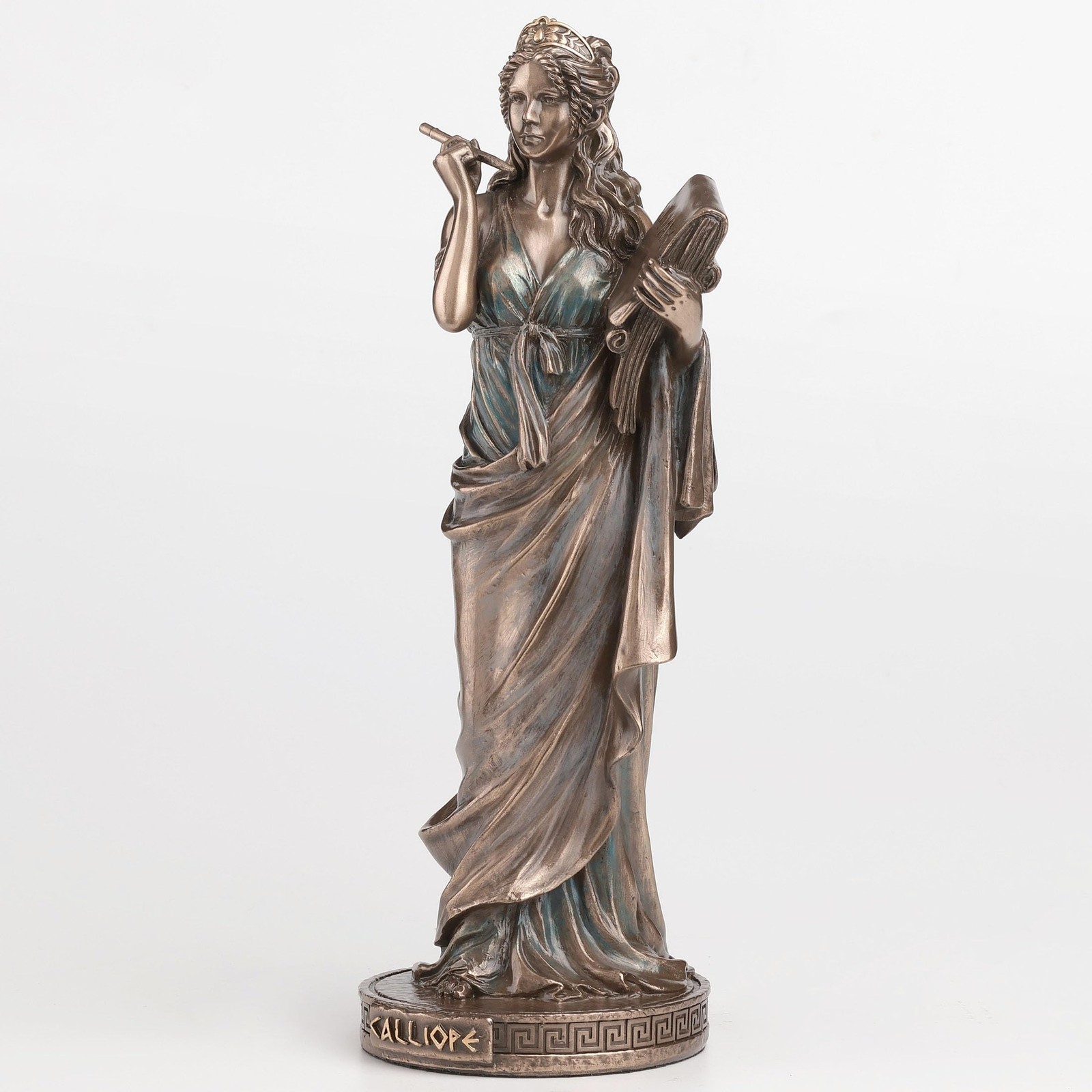 Veronese Design 9″ Calliope Greek Muse of Epics Statue, Cold Cast Bronze Finish