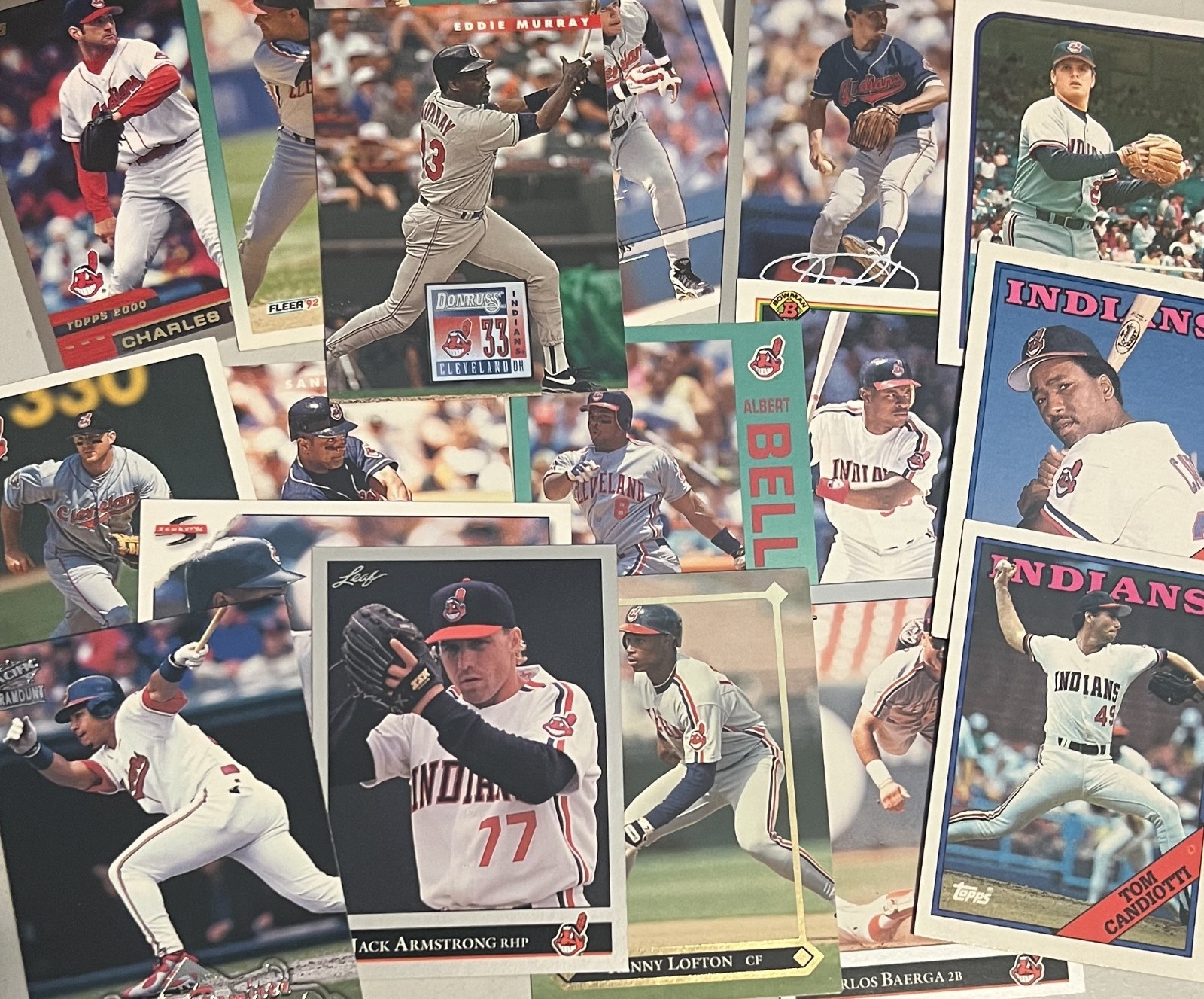 100 Cleveland Indians Baseball Cards over 25 Years Old – FREE SHIPPING