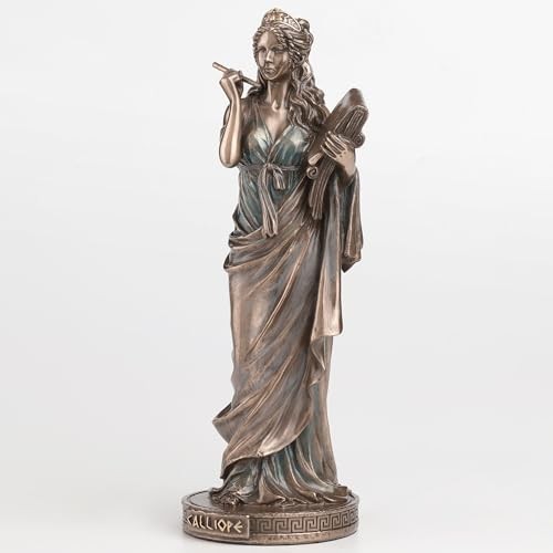 Veronese Design 9″ Calliope Greek Muse of Epics Statue, Cold Cast Bronze Finish