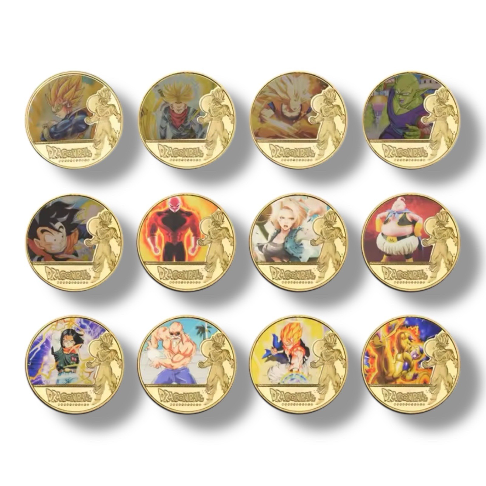 Dragon Ball Z x12 Gold Plated Complete Coin Set In A Display Box – Goku & More
