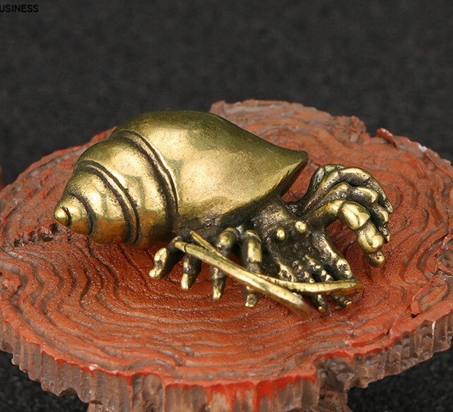 Brass Hermit Crab Hermit Crab Statue Small Sculpture Ornament Decoration Gift*